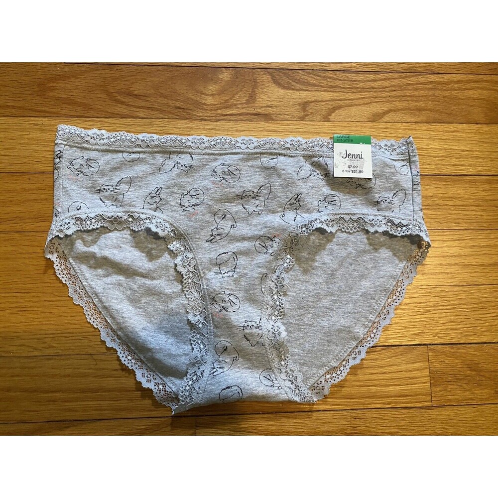 Jenni Women's Hipster Panties Cat Design - Large